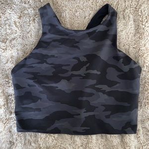 Camo sports bra/crop workout top.